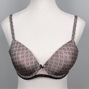B.tempt’d by Wacoal 953108 baby pink & black underwire bra, size 36C.